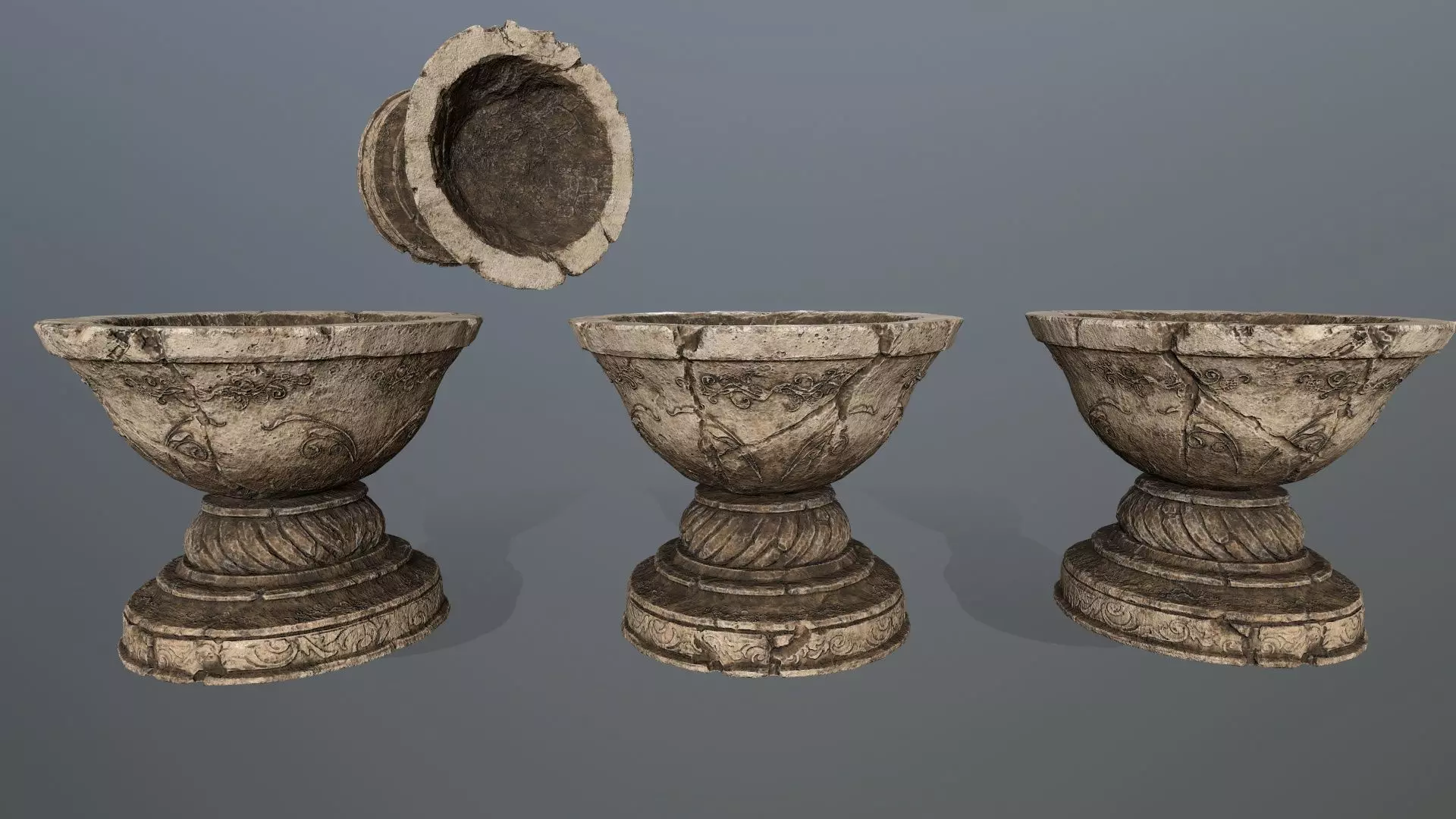 angel fountain Low-poly 3D model_2