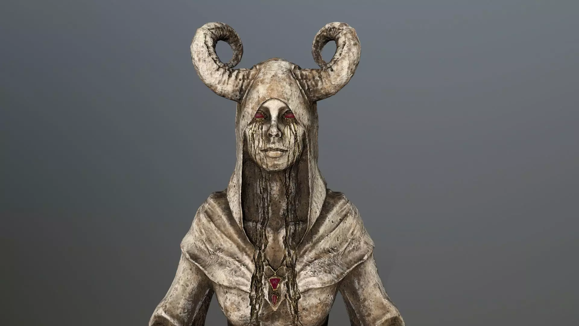 angel fountain Low-poly 3D model_5