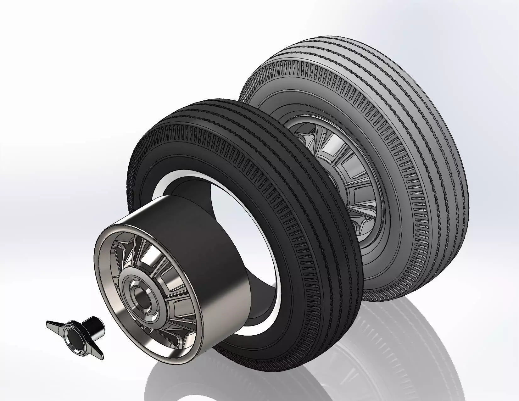 Wheel Oldsmobile Starfire 1964 for scale model 3D print model_10