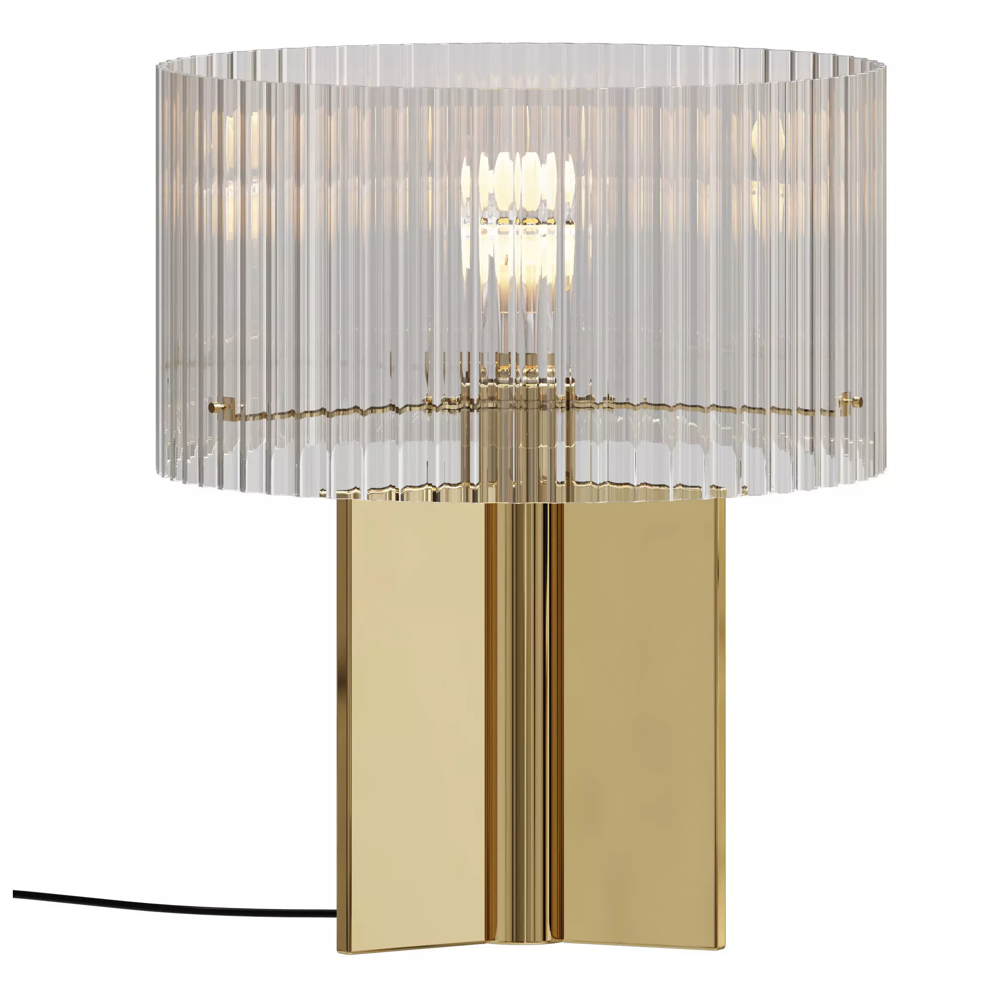 Tischlampe Emmi mit Riffelglas 3D model_1