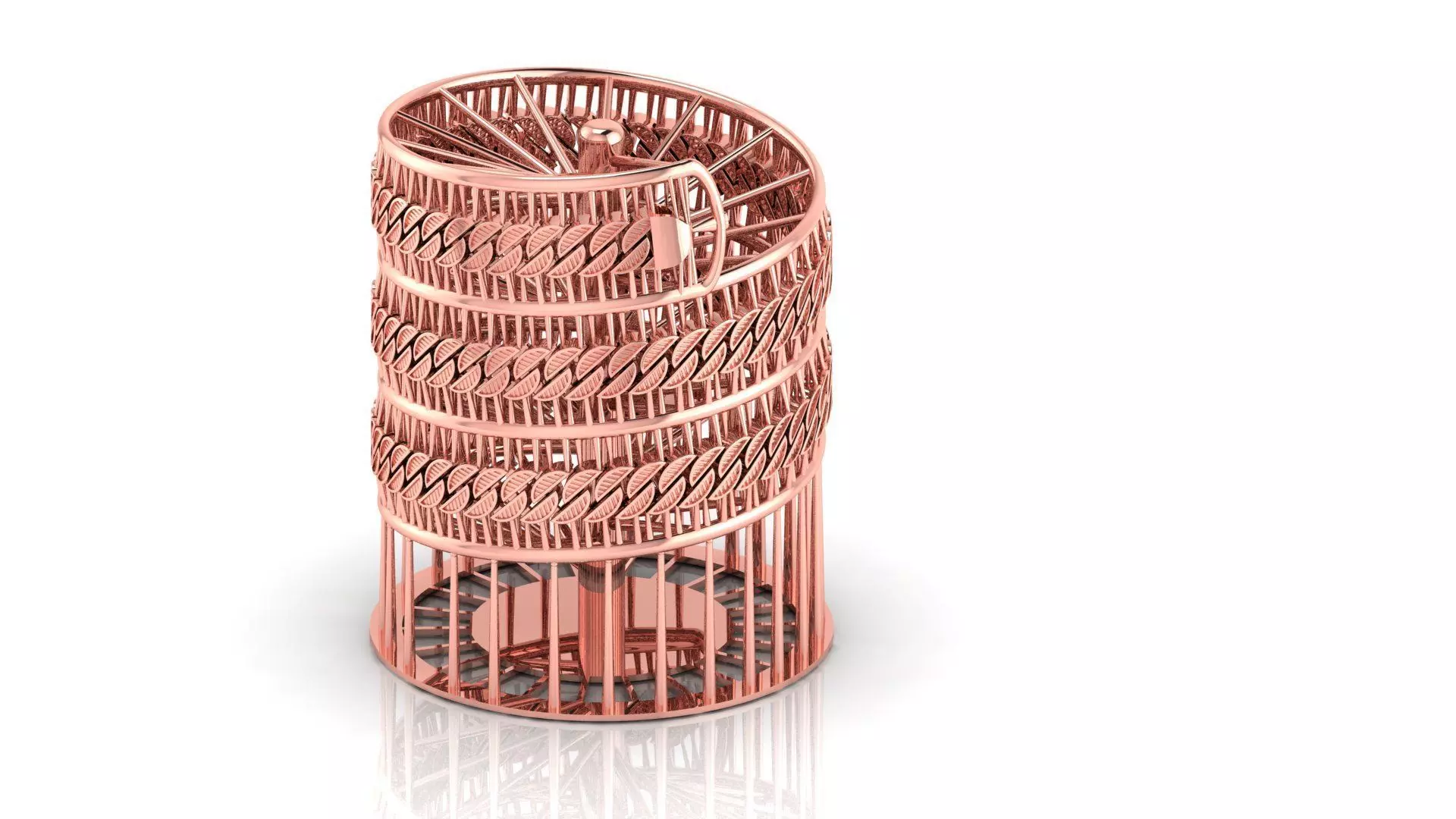 9MM TEXTURE MIAMI CUBAN FULL TREE CHAIN OR NECKLACE 3D print model_0