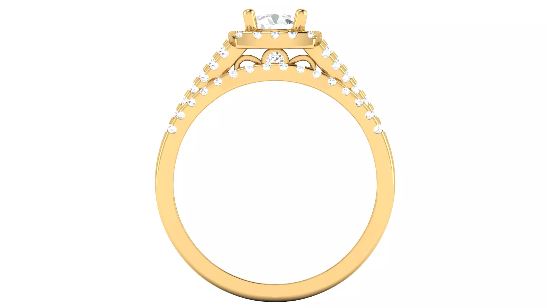 Real Diamond Round Shape Pure Design Ring 3D print model_2