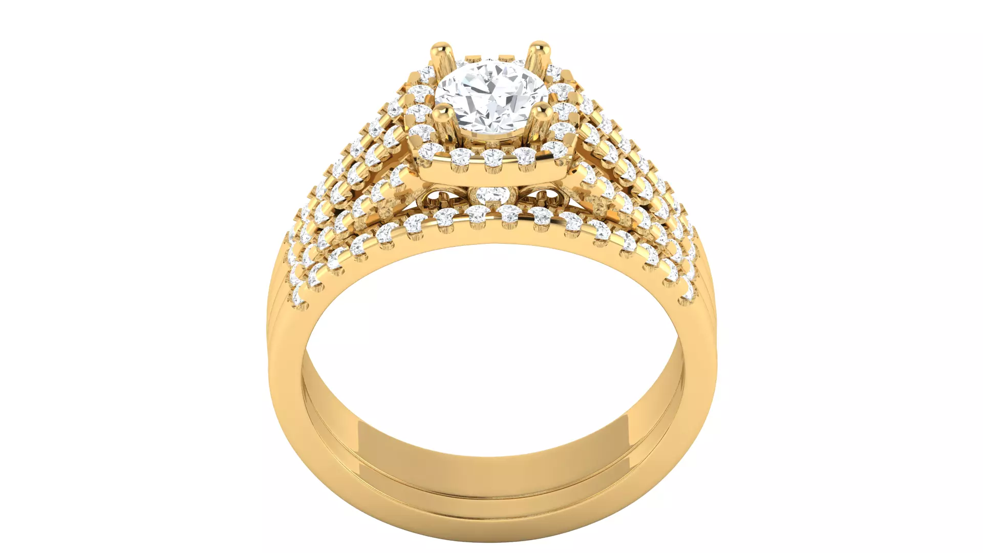 Real Diamond Round Shape Pure Design Ring 3D print model_7