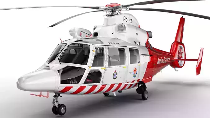 Eurocopter AS-365 Air Ambulance Helicopter 3D model