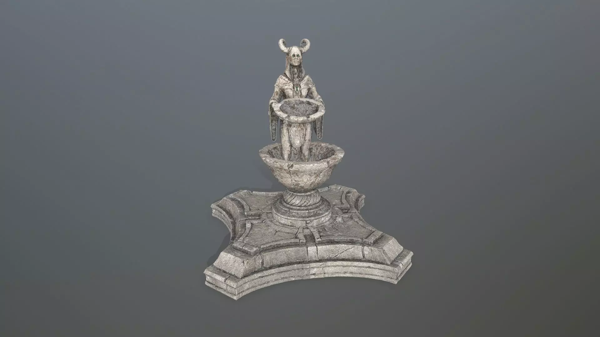 angel fountain  Low-poly 3D model_8