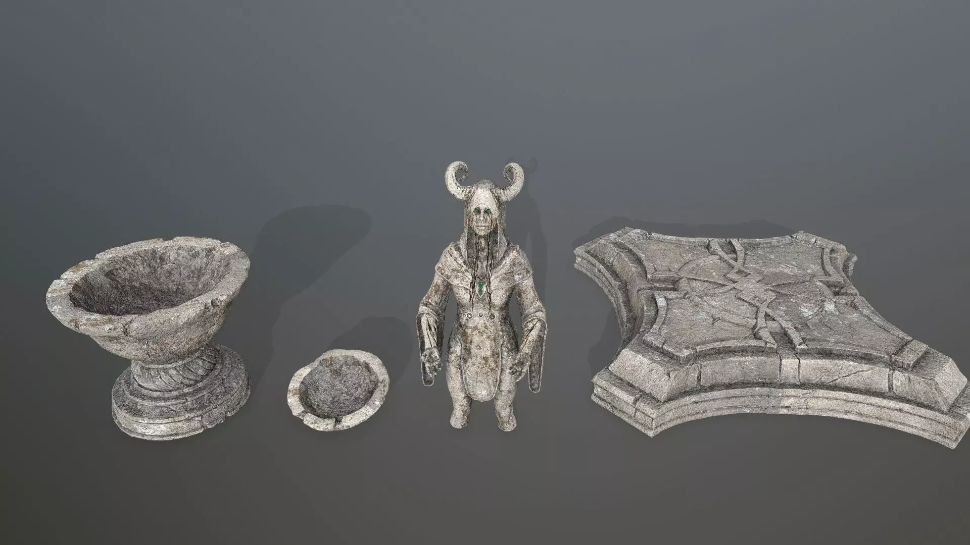 angel fountain  Low-poly 3D model_16