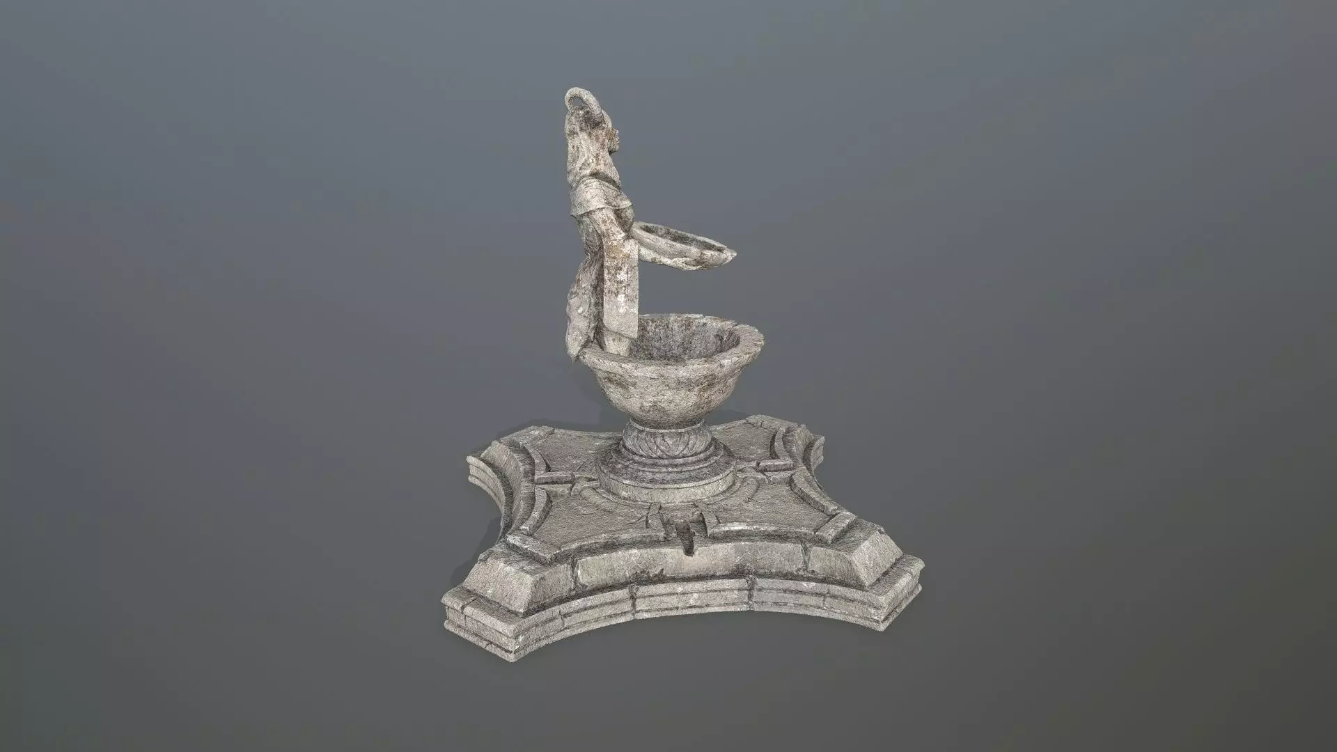 angel fountain  Low-poly 3D model_13