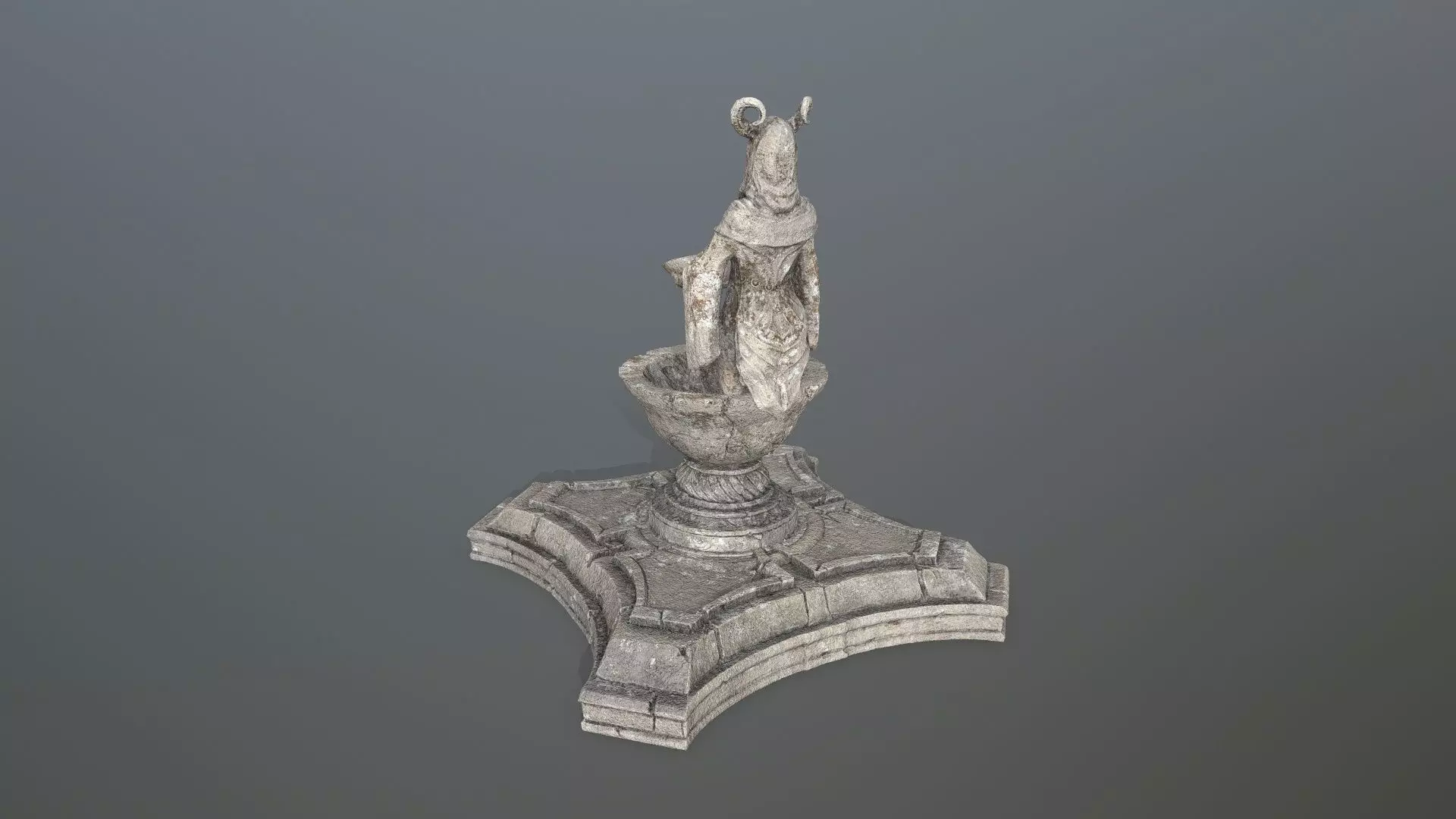 angel fountain  Low-poly 3D model_11