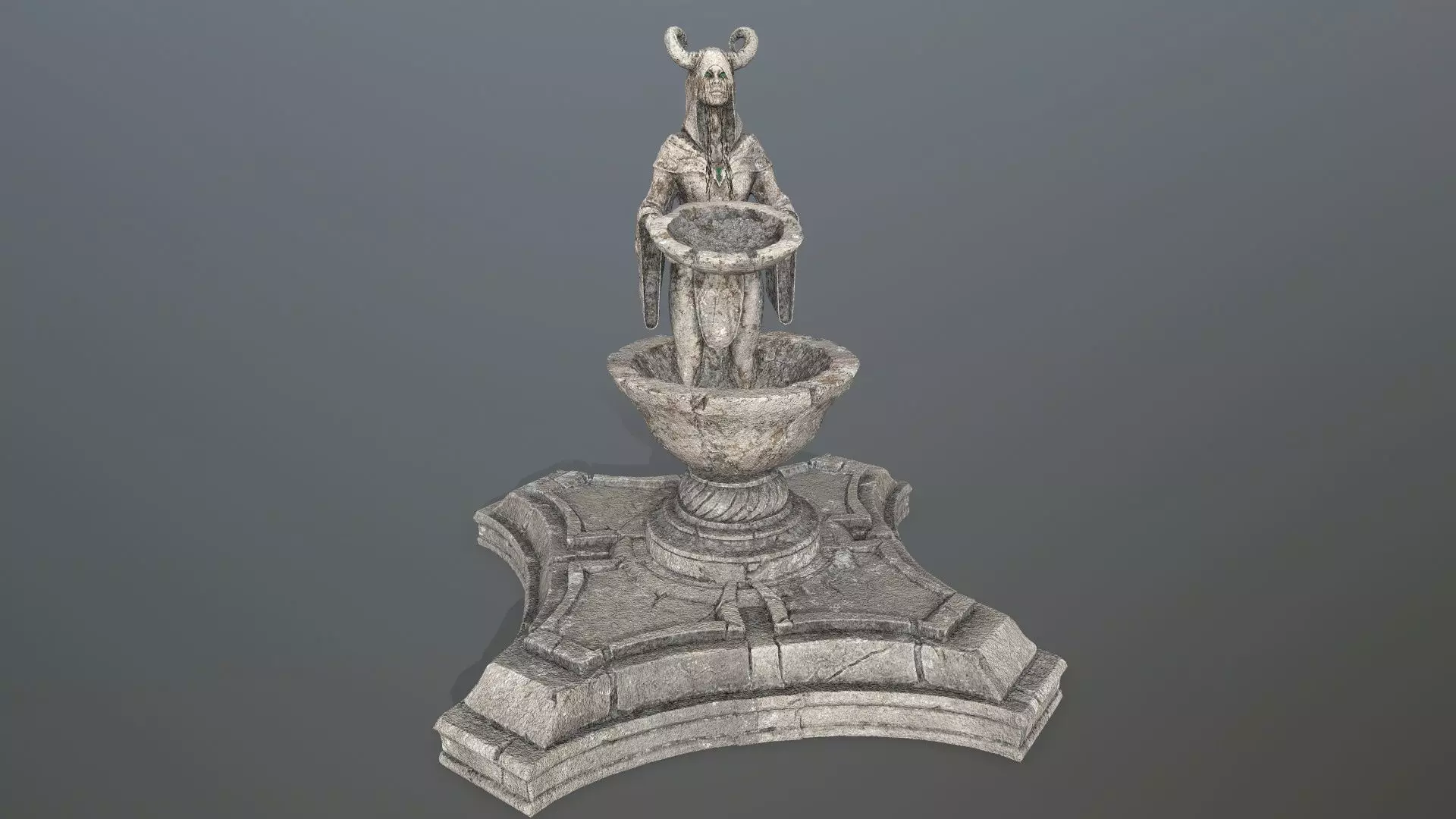 angel fountain  Low-poly 3D model_0