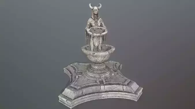 angel fountain  Low-poly 3D model