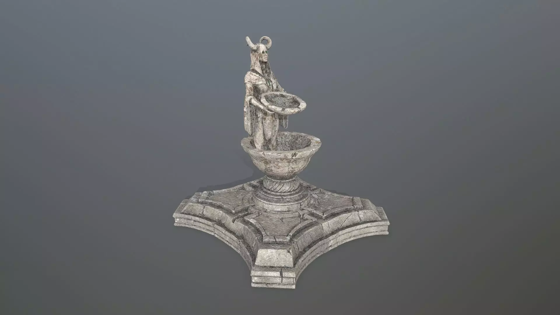 angel fountain  Low-poly 3D model_14