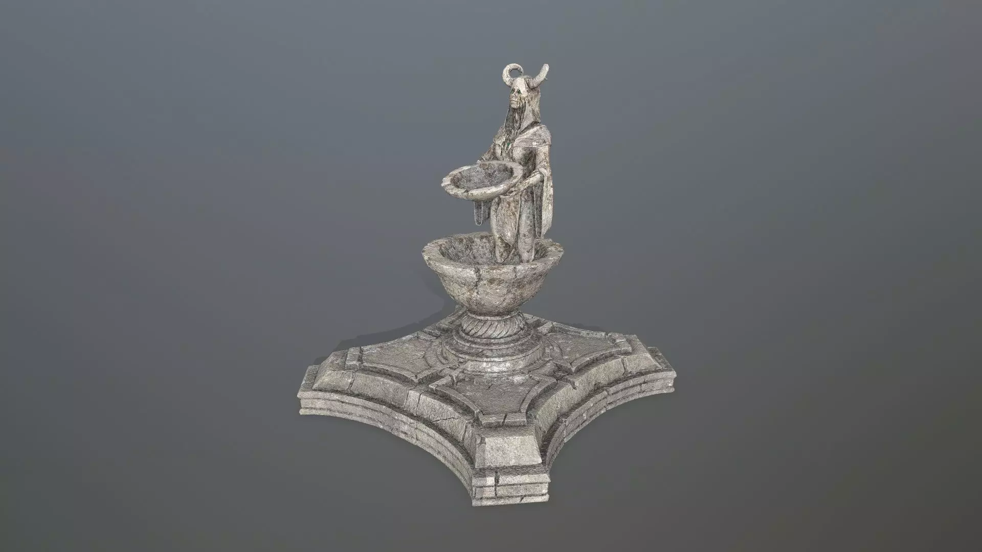 angel fountain  Low-poly 3D model_9