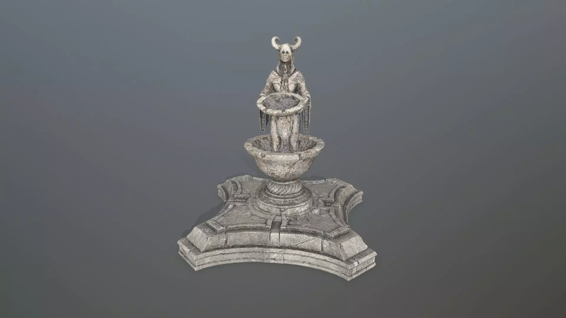 angel fountain  Low-poly 3D model_15
