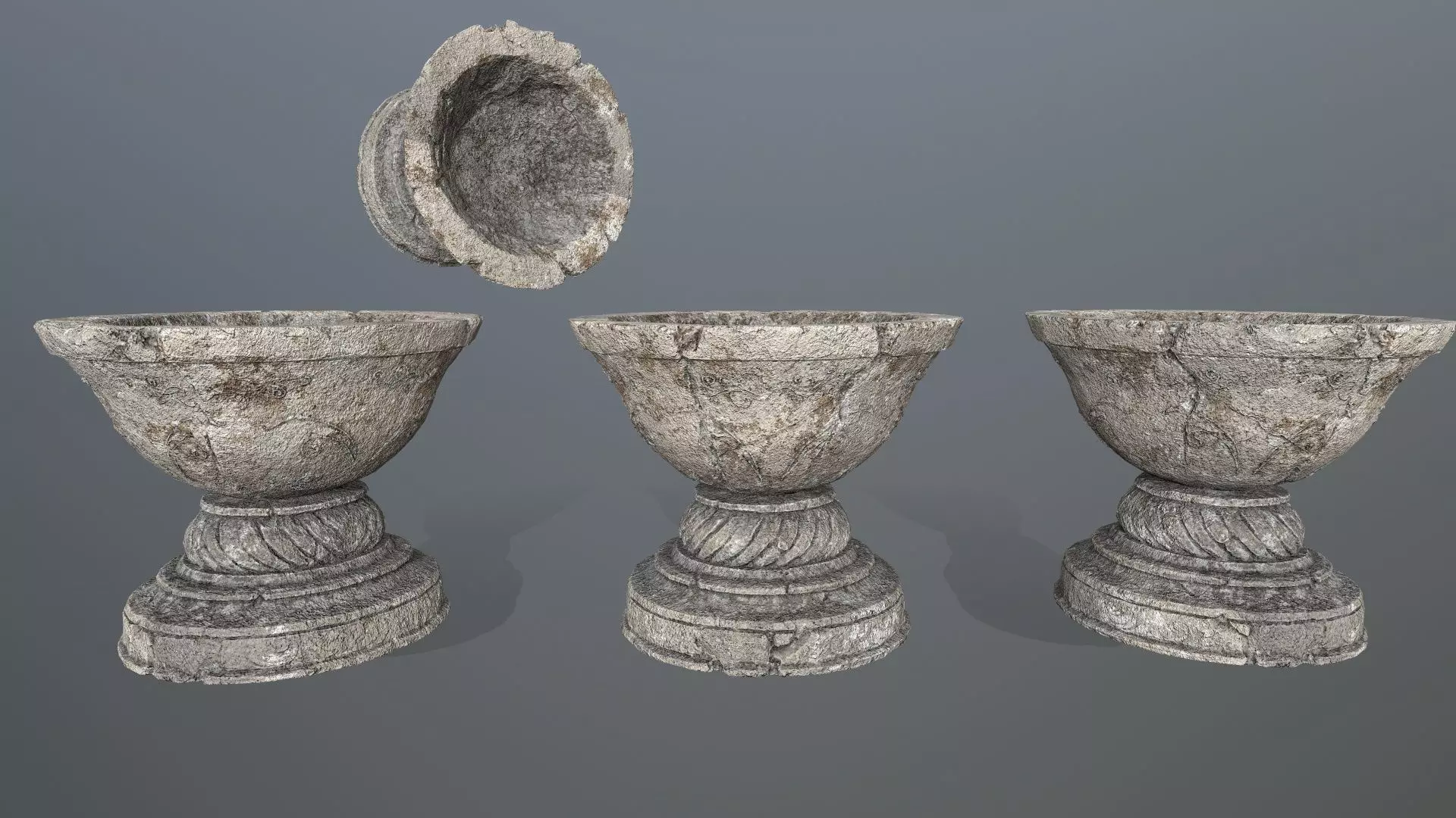 angel fountain  Low-poly 3D model_2