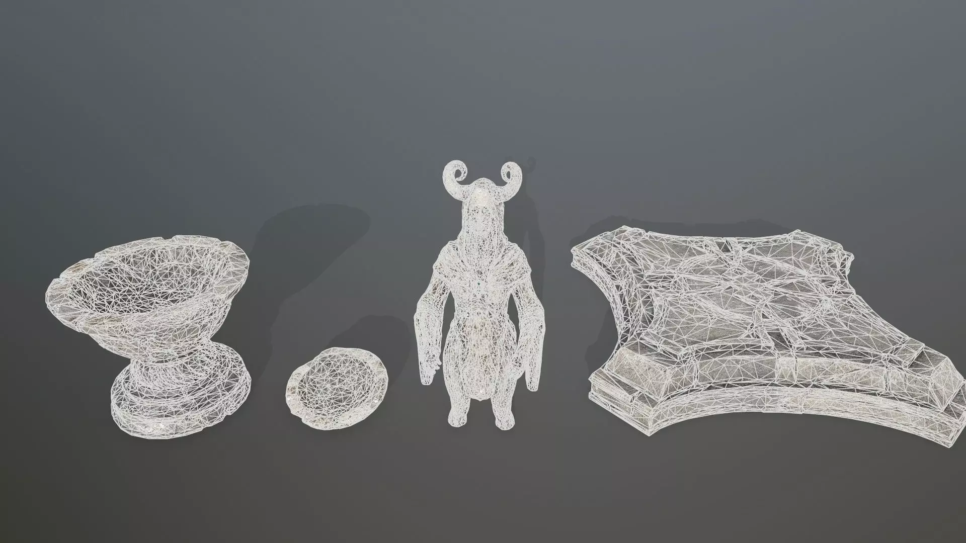 angel fountain  Low-poly 3D model_17