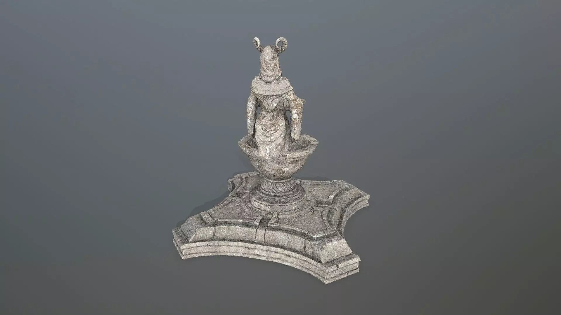 angel fountain  Low-poly 3D model_12