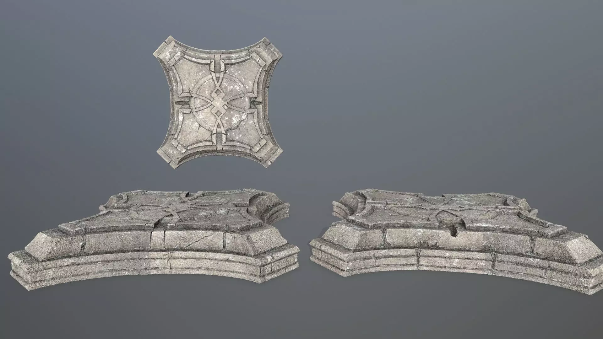 angel fountain  Low-poly 3D model_3