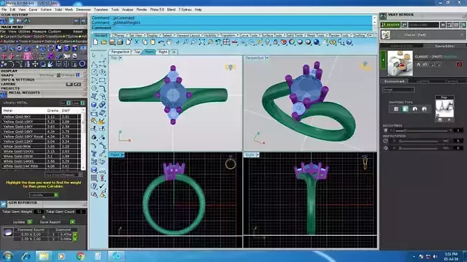 Elegant Round Gold Diamond Ring Set