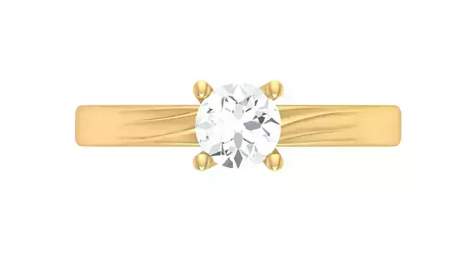 Elegant Diamond Solitaire Concave Engagement Ring