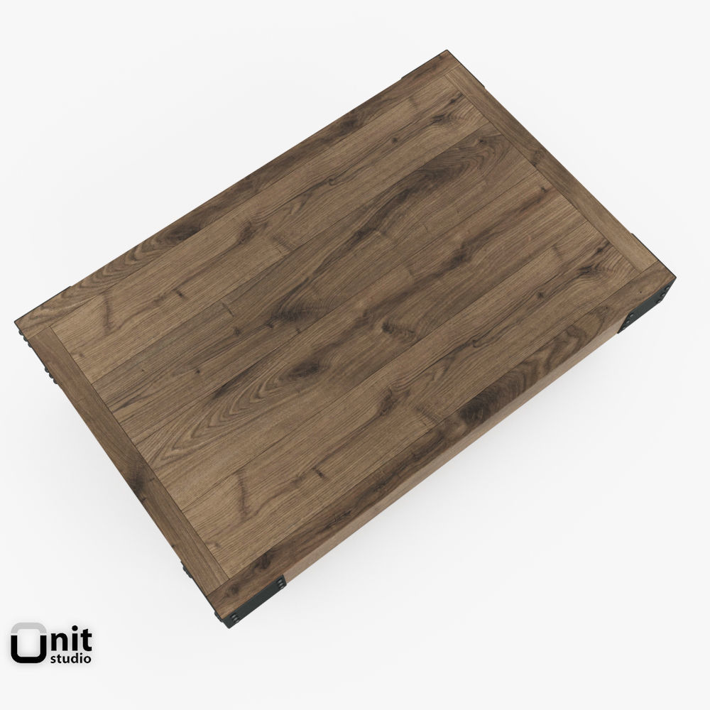 Vintage Factory Iron Wheel Coffee Table 3D model_1