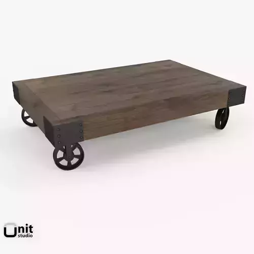 Vintage Factory Iron Wheel Coffee Table