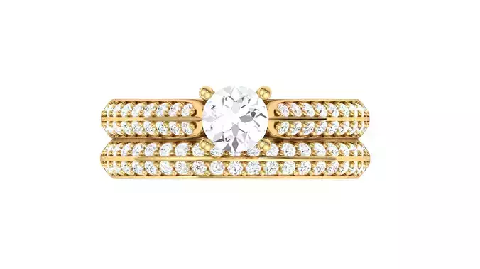 Round Cut Diamond Bridal Ring Set