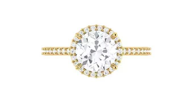 Classic Round Cut Halo Diamond Engagement Ring