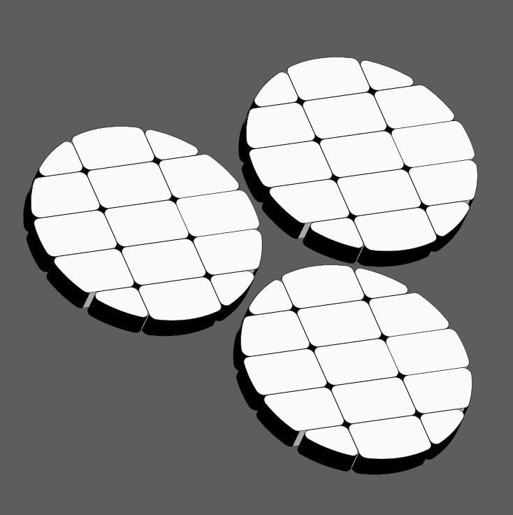 flag model set of three circular disks Free 3D model_0