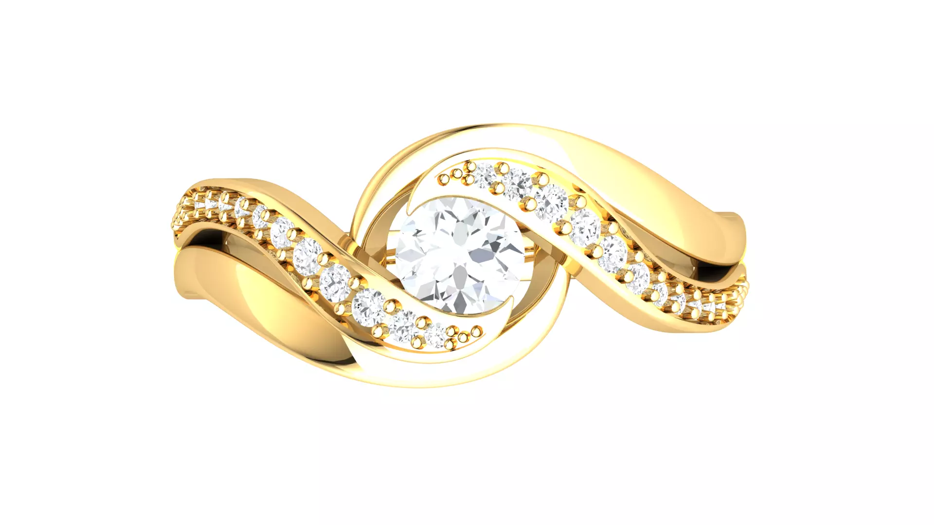 Elegant Fusion Wear Solitaire Ring 3D print model