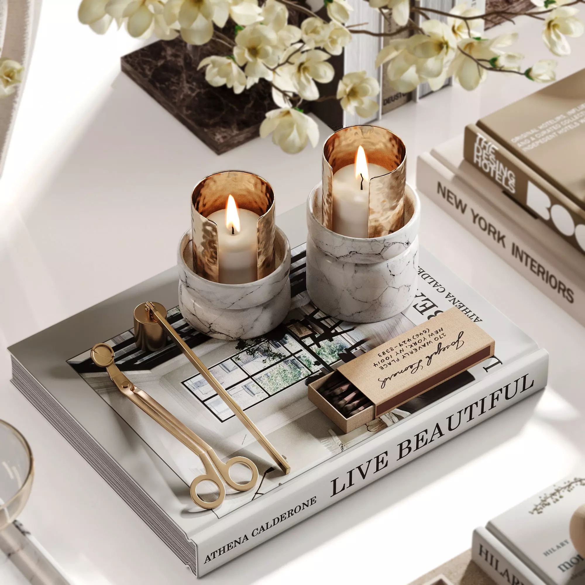 Organic Forms Tabletop Styling With Magnolia 3D model_3