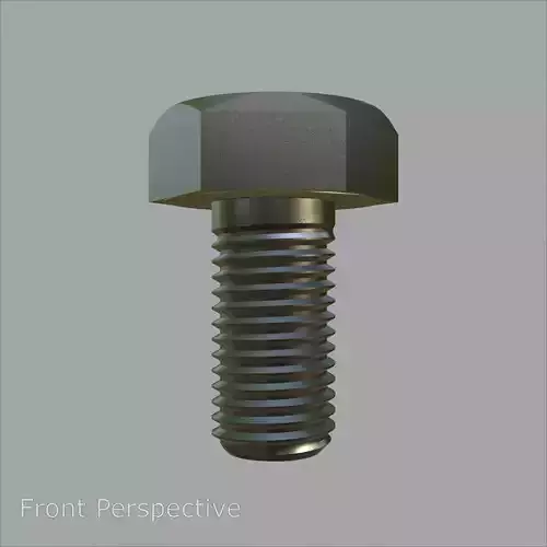 Sandblasted Hex Bolt M4 with PBR 4K Textures 3D model