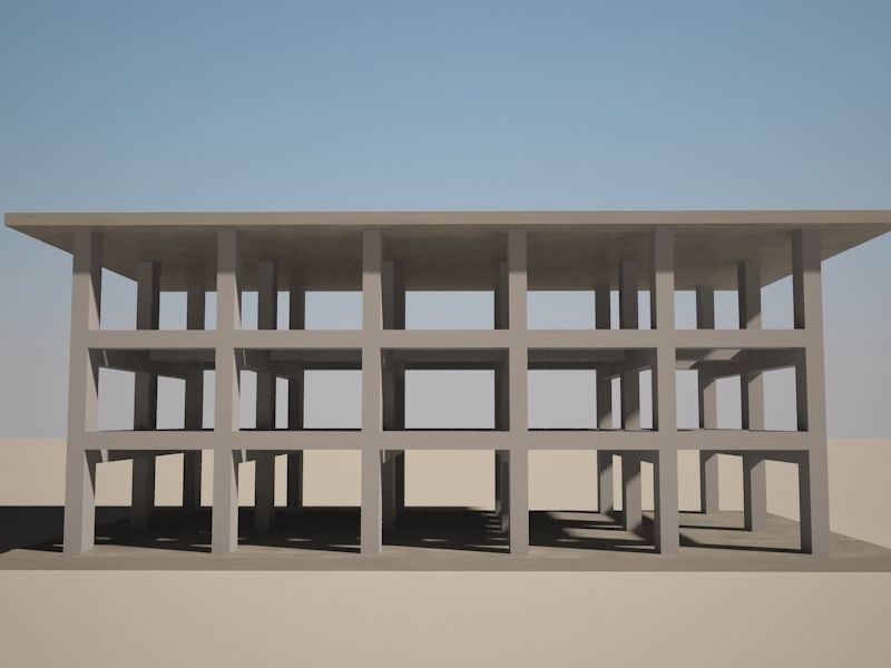 Column Beam structure 3D model_5