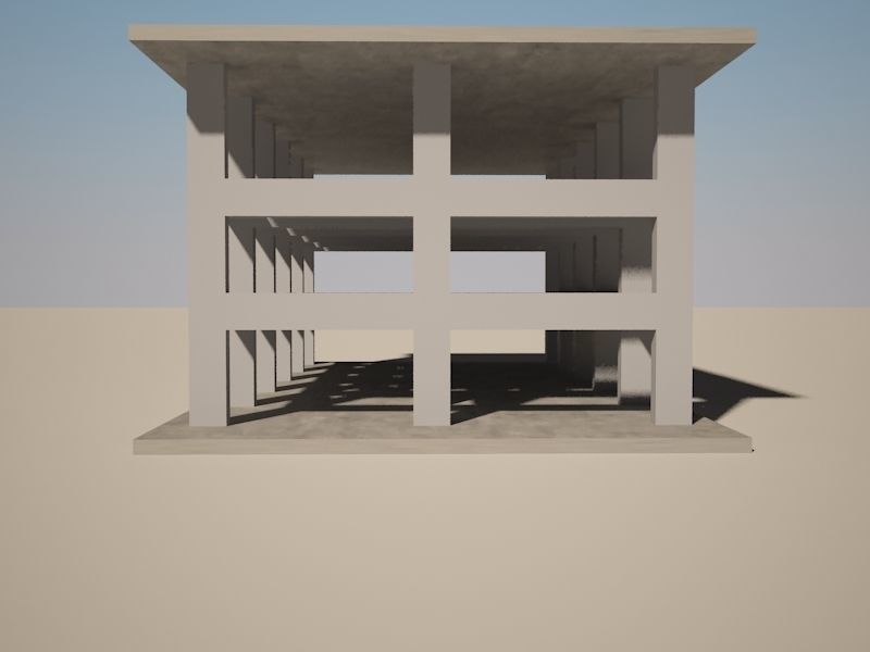 Column Beam structure 3D model_4