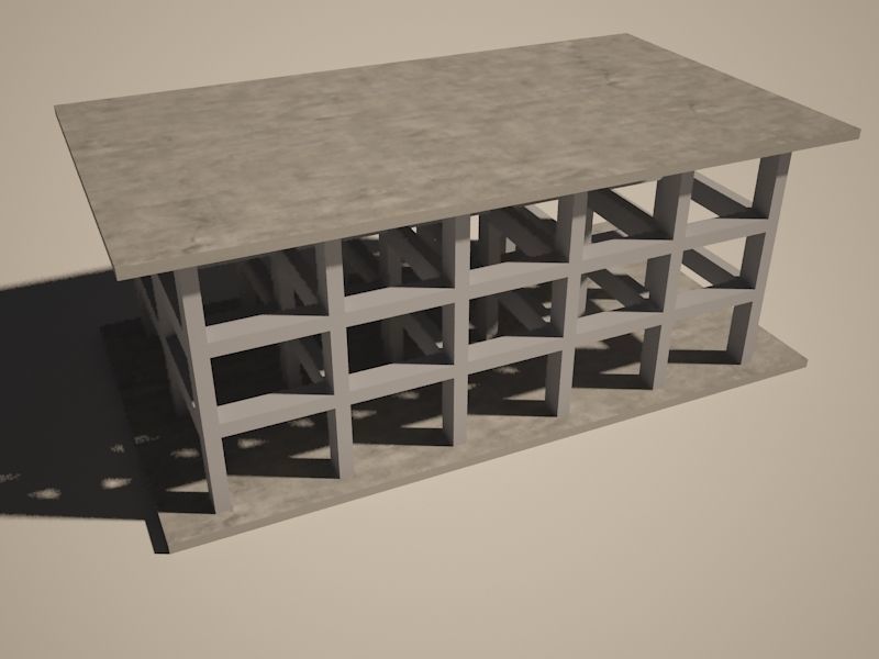 Column Beam structure 3D model_2