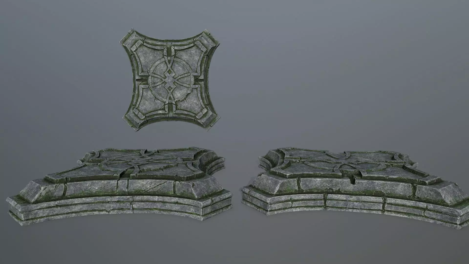 angel fountain Low-poly 3D model_3