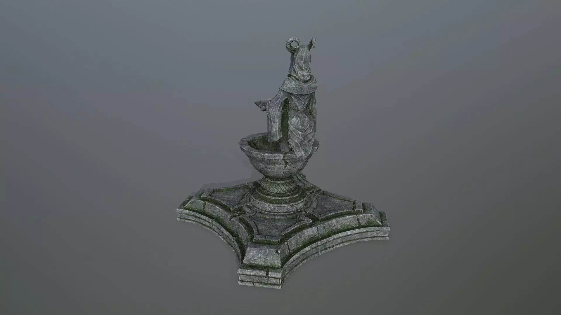 angel fountain Low-poly 3D model_9