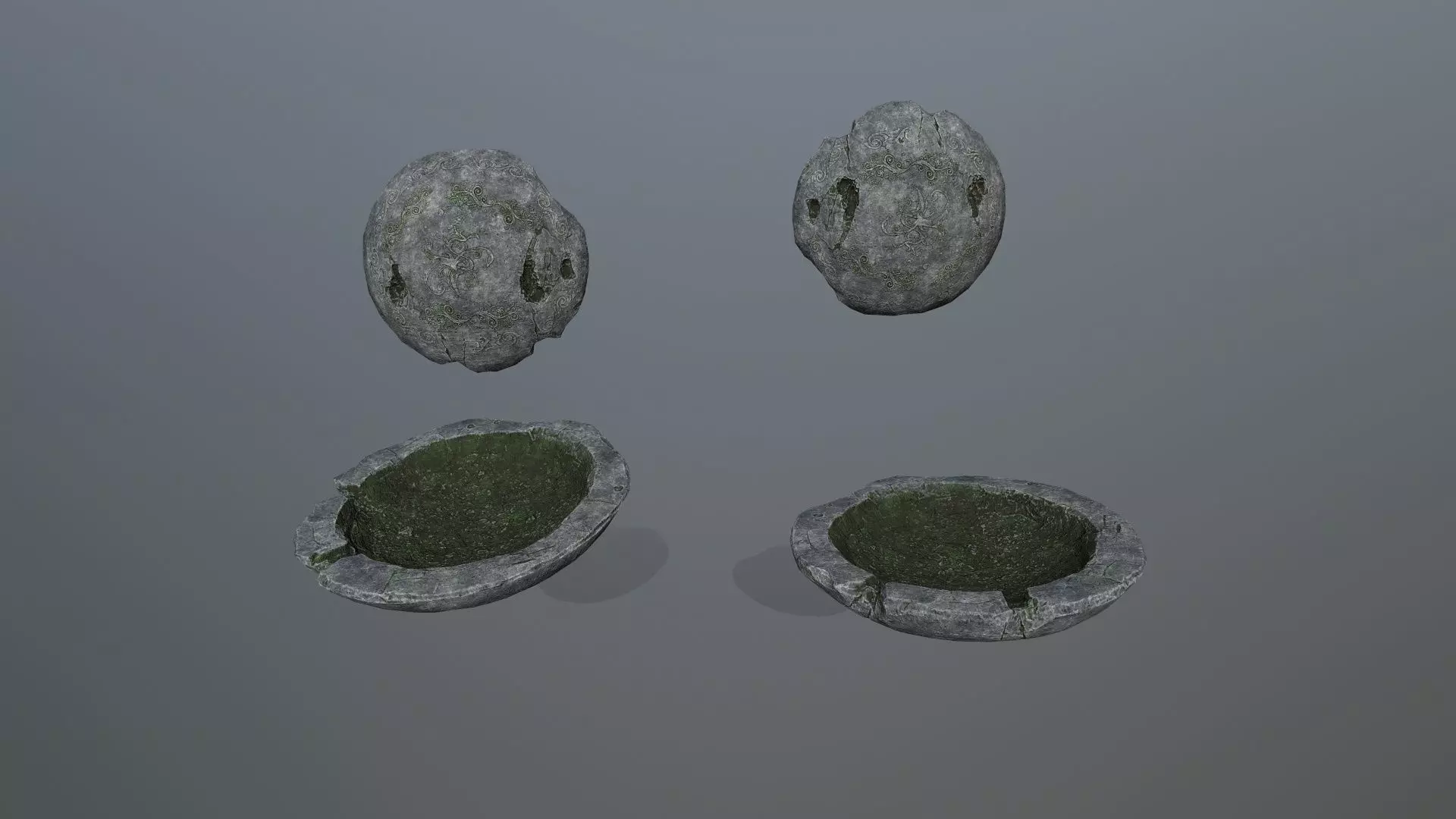 angel fountain Low-poly 3D model_4