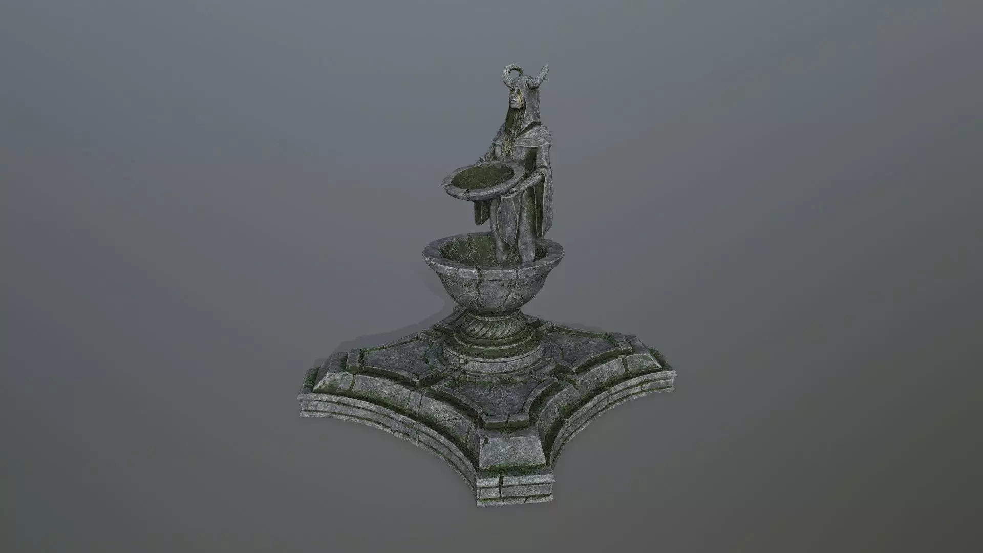 angel fountain Low-poly 3D model_7