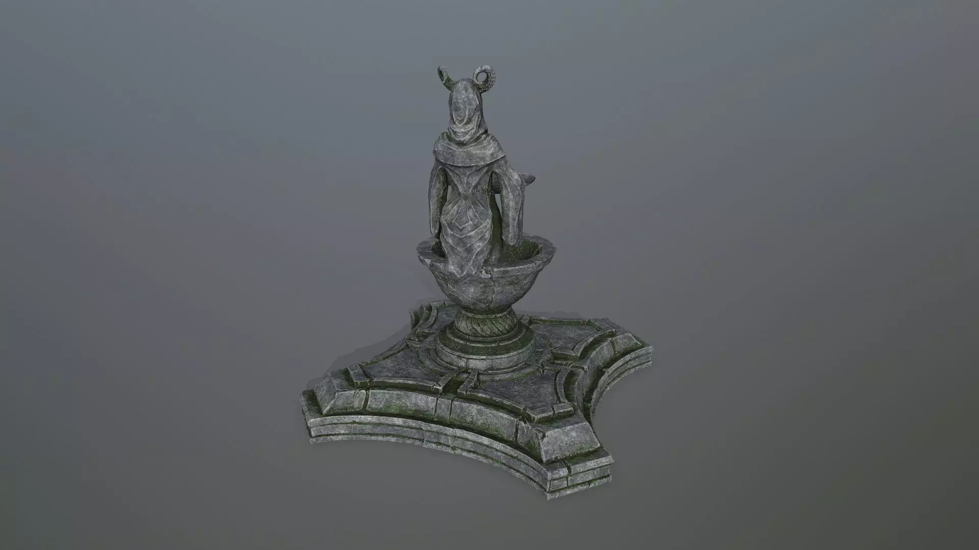 angel fountain Low-poly 3D model_10