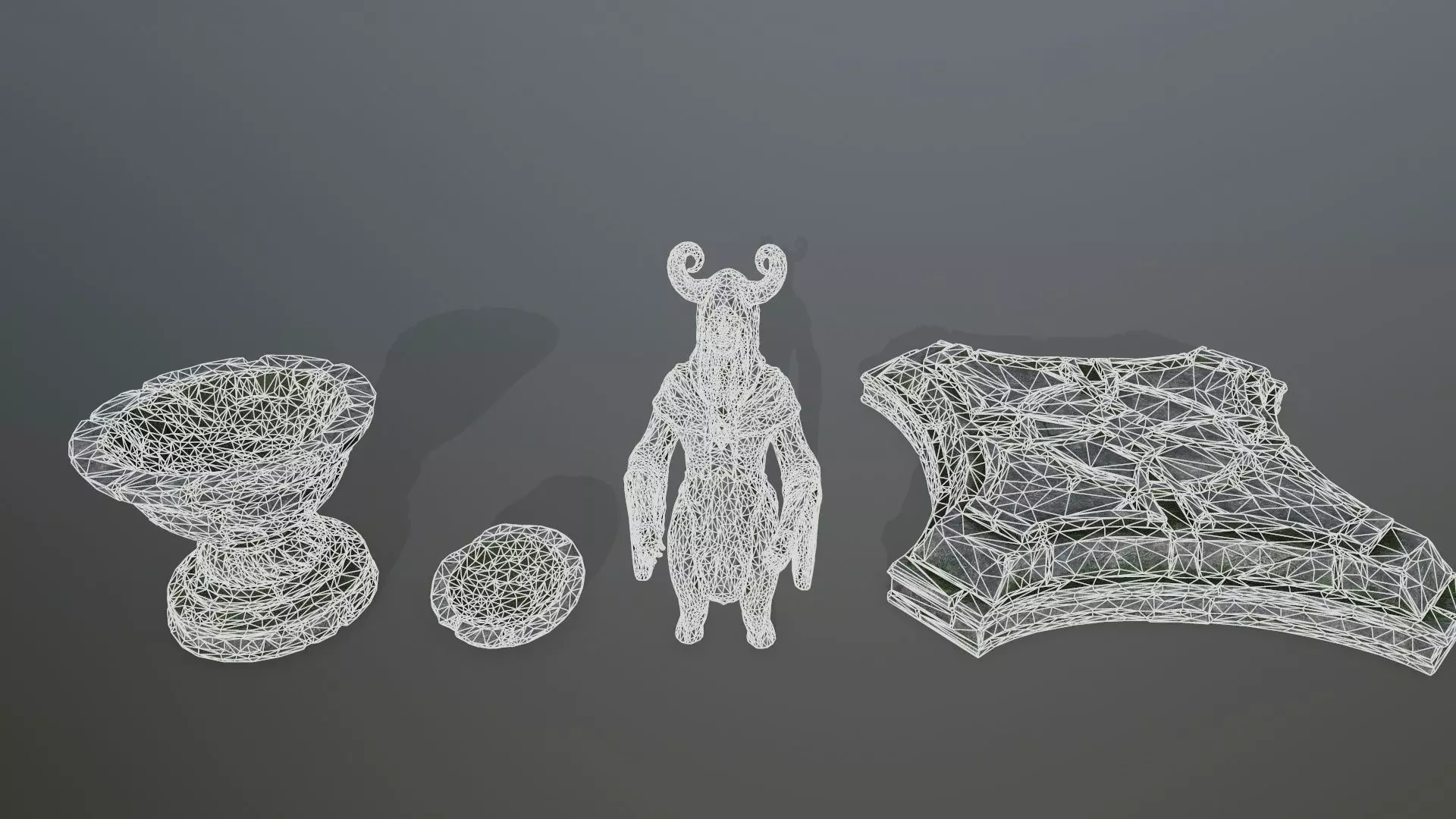 angel fountain Low-poly 3D model_14