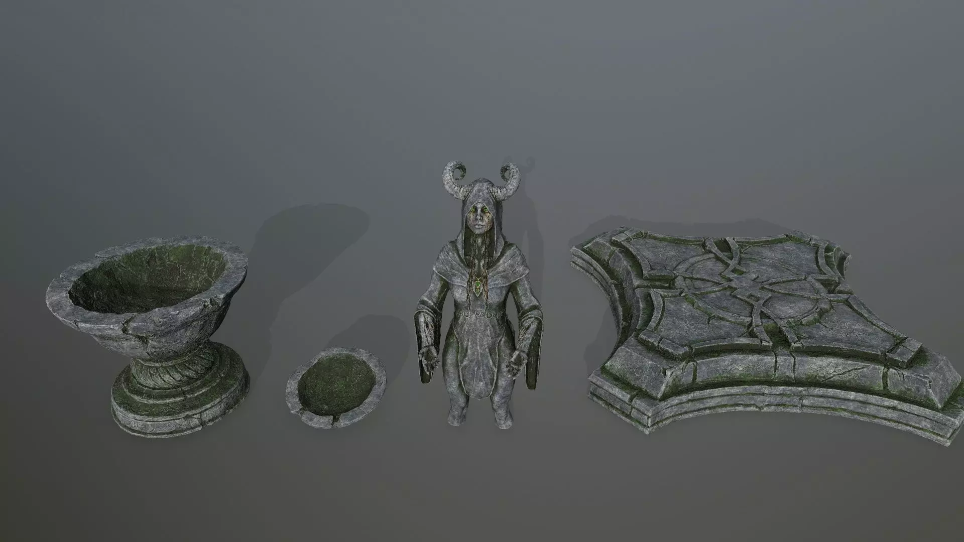 angel fountain Low-poly 3D model_13