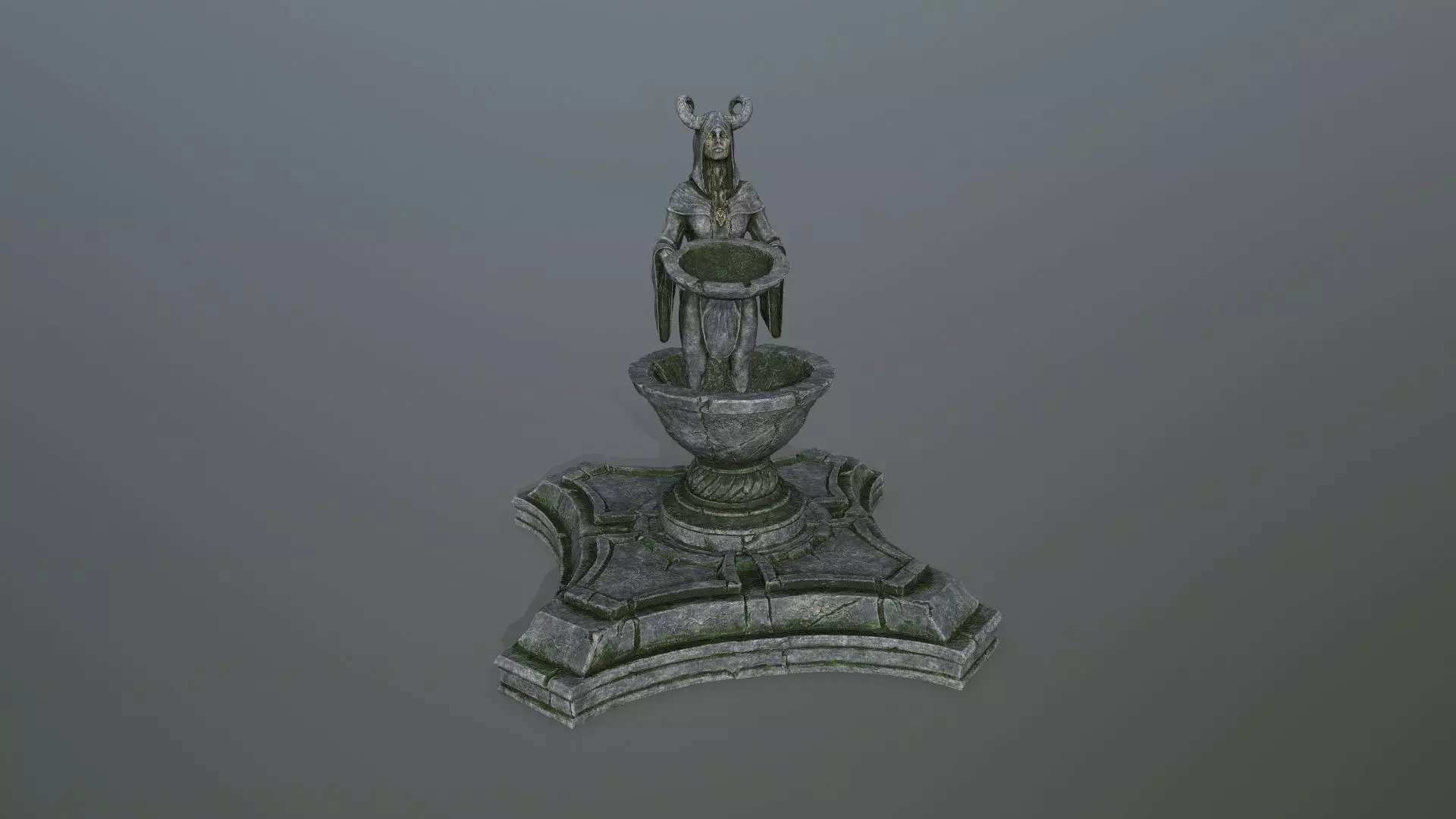 angel fountain Low-poly 3D model_6