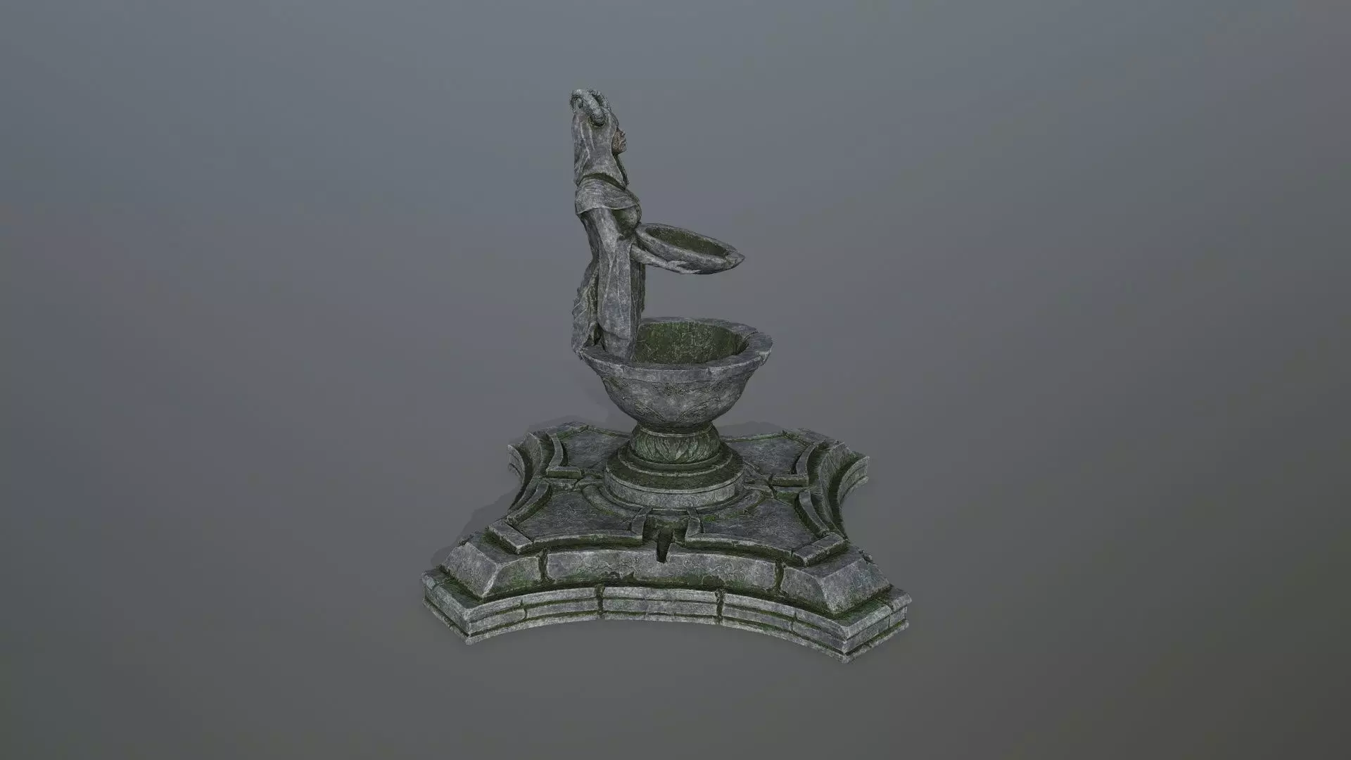 angel fountain Low-poly 3D model_11