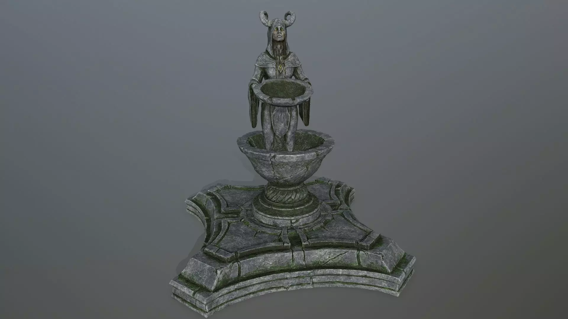 angel fountain Low-poly 3D model_0
