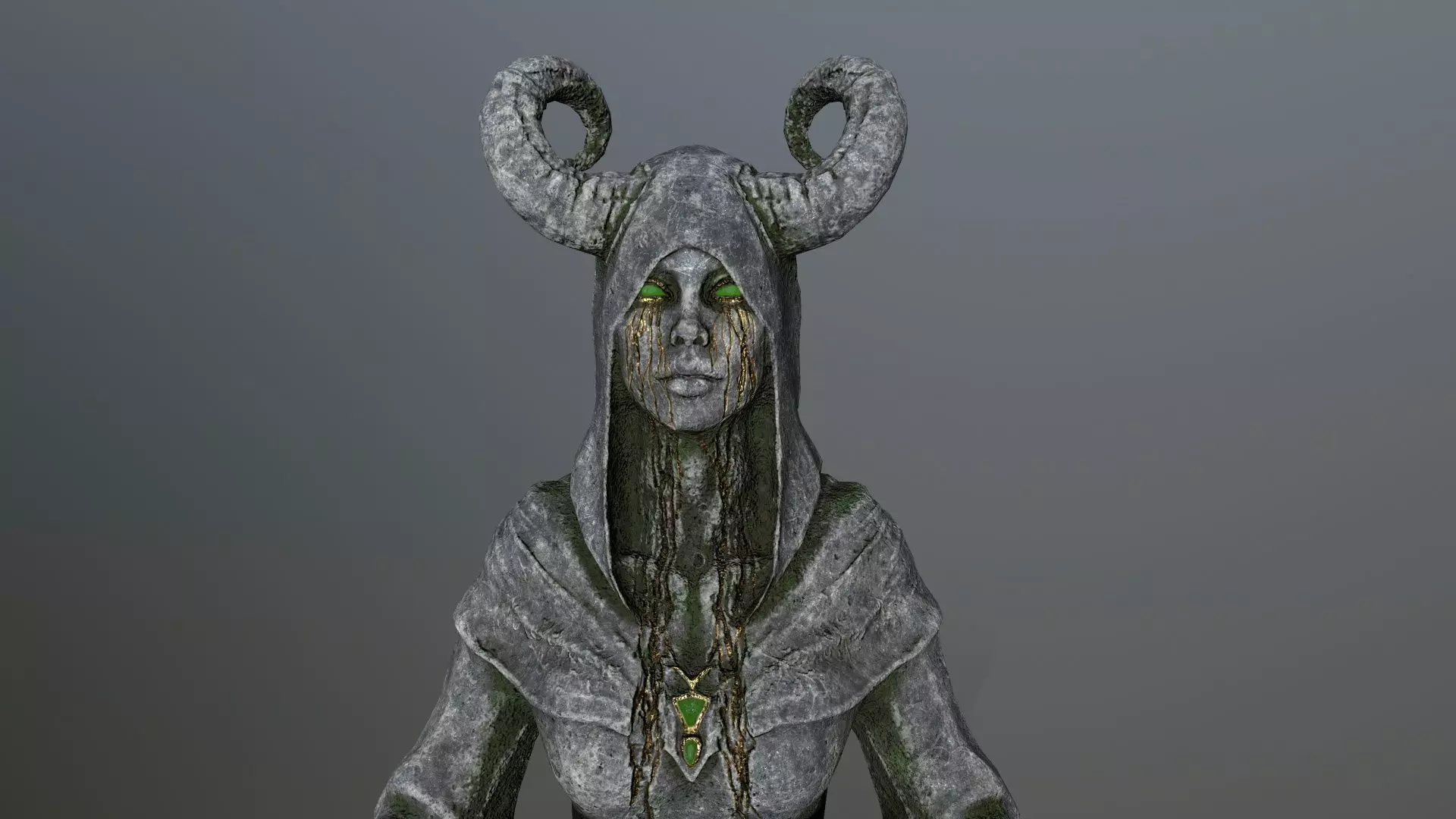 angel fountain Low-poly 3D model_5