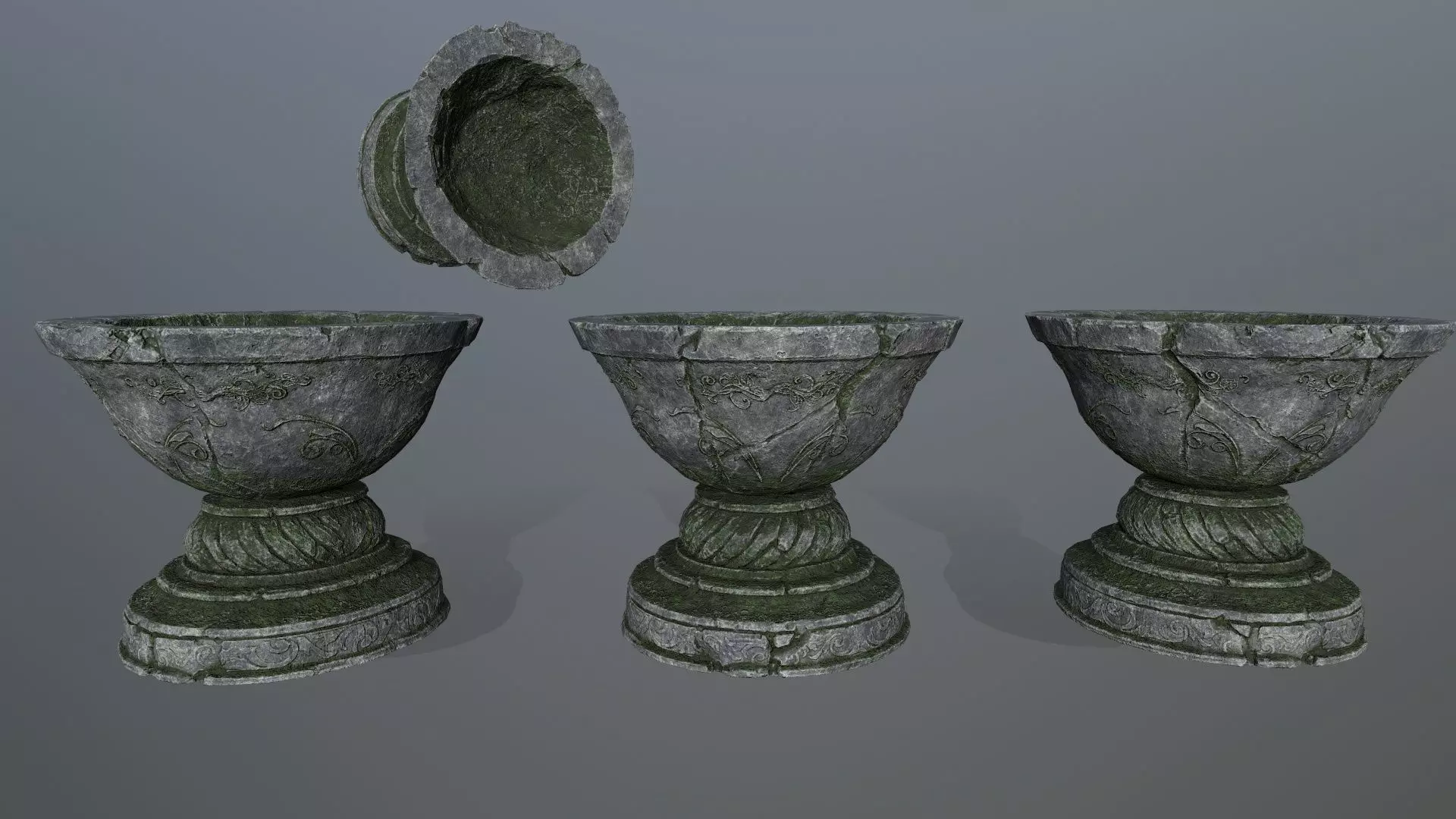 angel fountain Low-poly 3D model_2