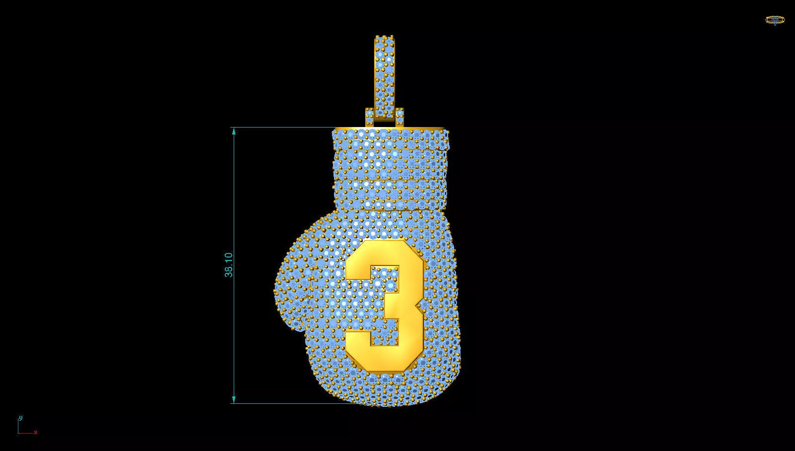 Boxing Glove Pendant 3D print model_5