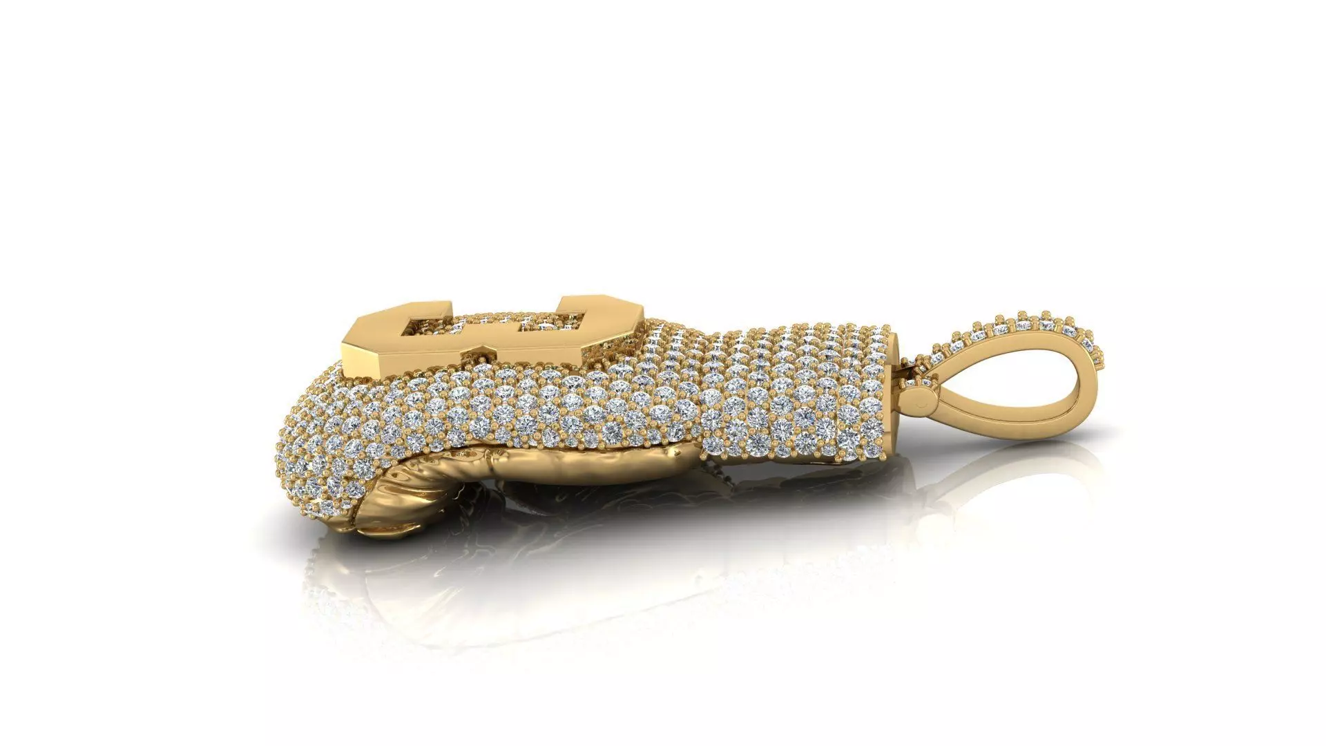 Boxing Glove Pendant 3D print model_3