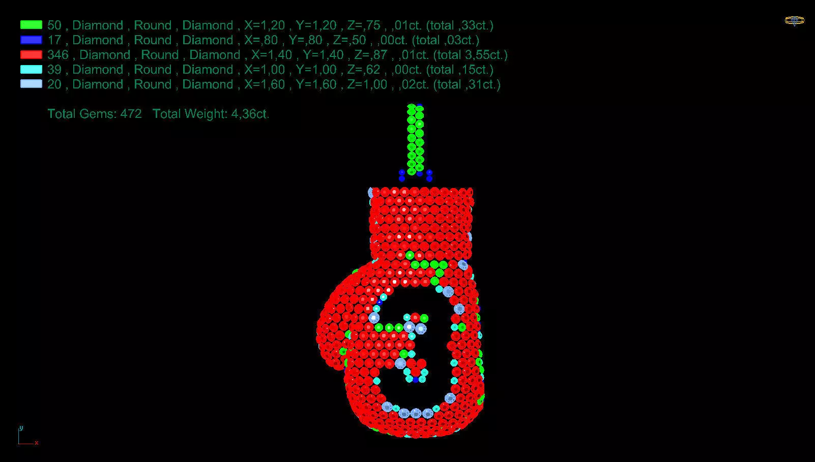 Boxing Glove Pendant 3D print model_7