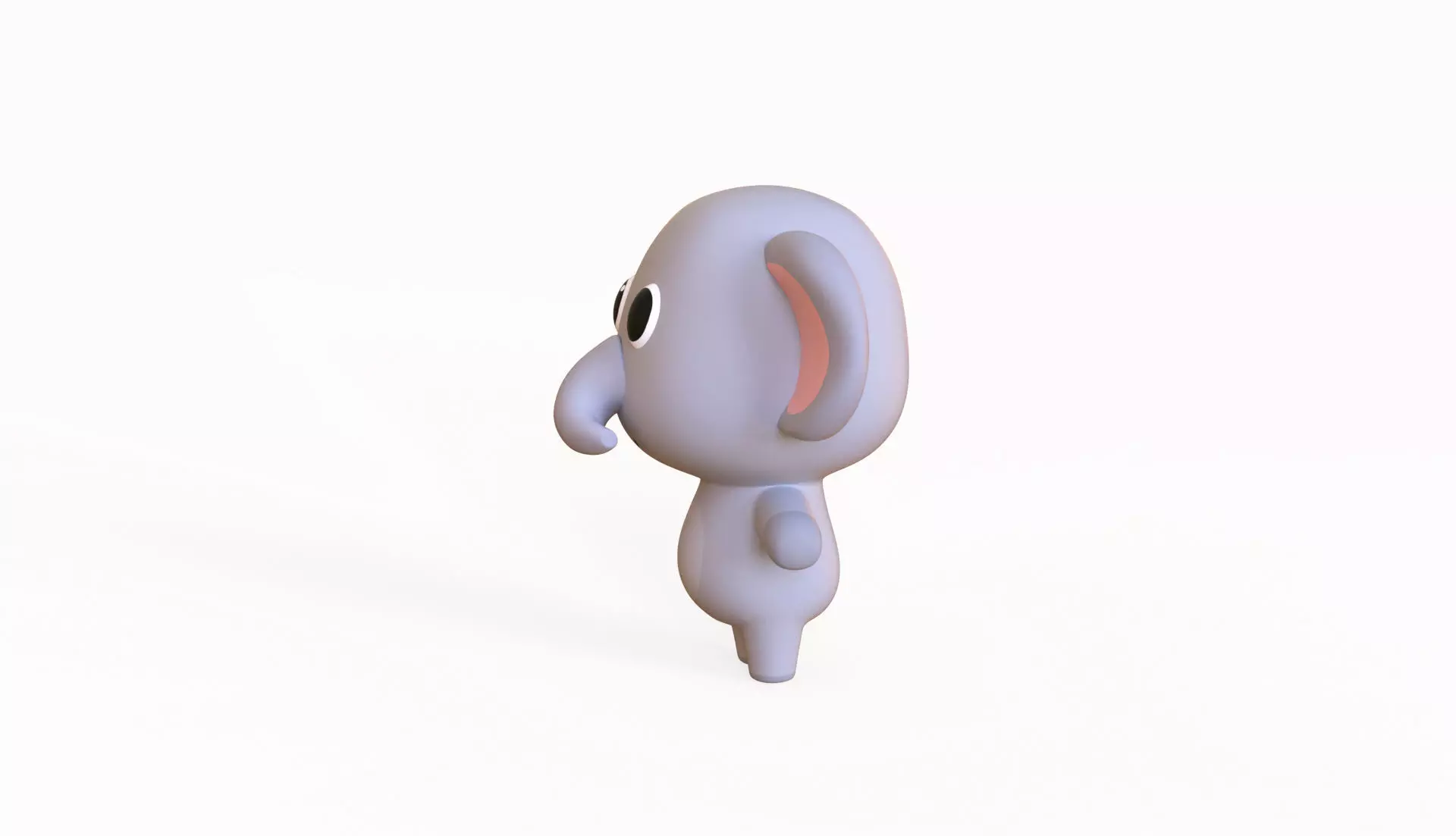 Cartoon Elephant - Chubby Animal Rigged Low-poly 3D model_5